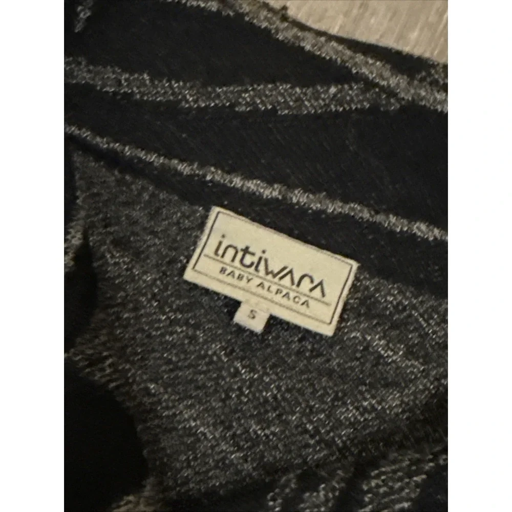 Intiwara Baby Alpaca Wool Open Cardigan Tribal Geometric Hand Made Bolivia S
